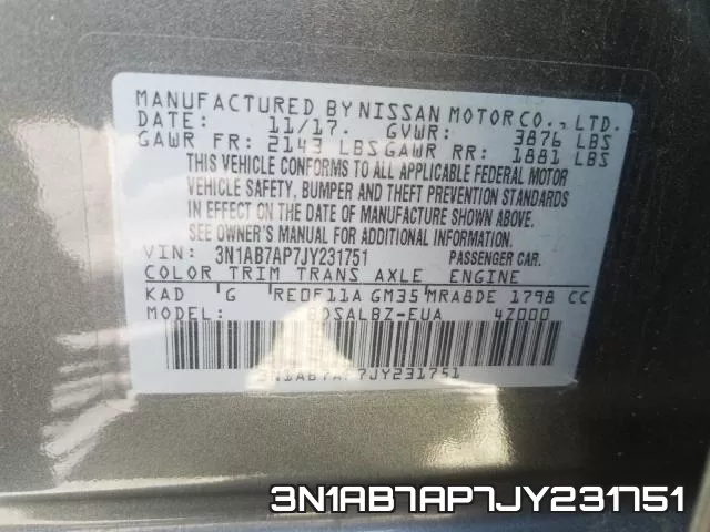 3N1AB7AP7JY231751 фото 2