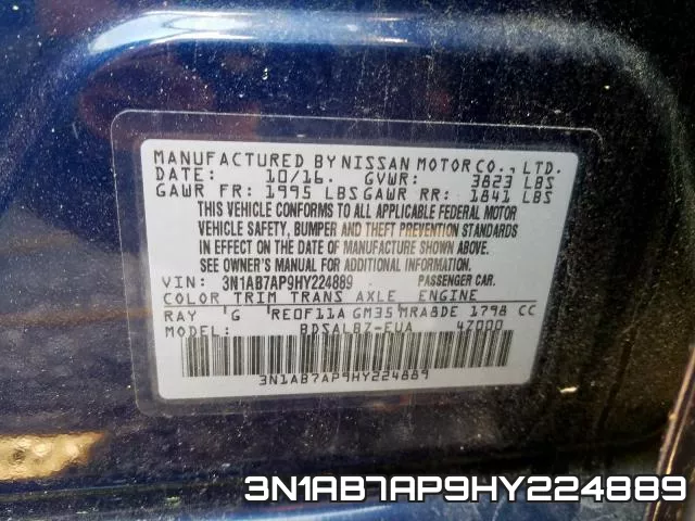 3N1AB7AP9HY224889 фото 2