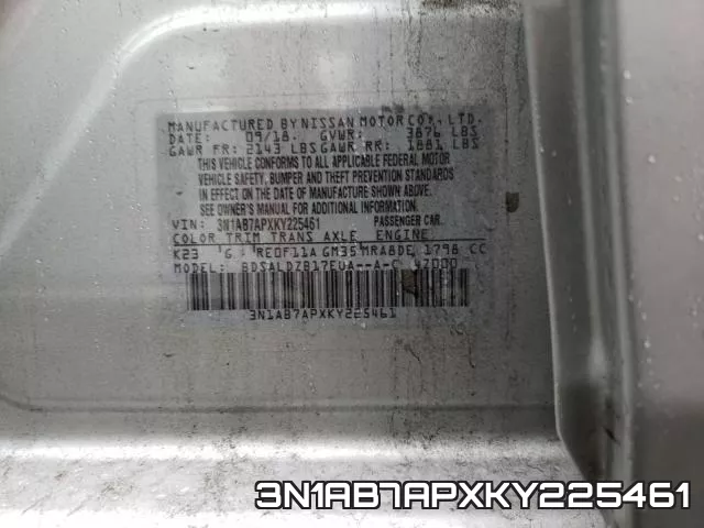 3N1AB7APXKY225461 фото 2