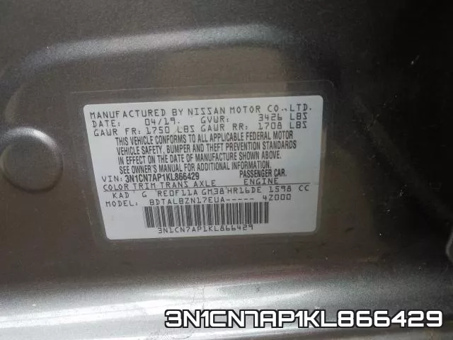 3N1CN7AP1KL866429 фото 2