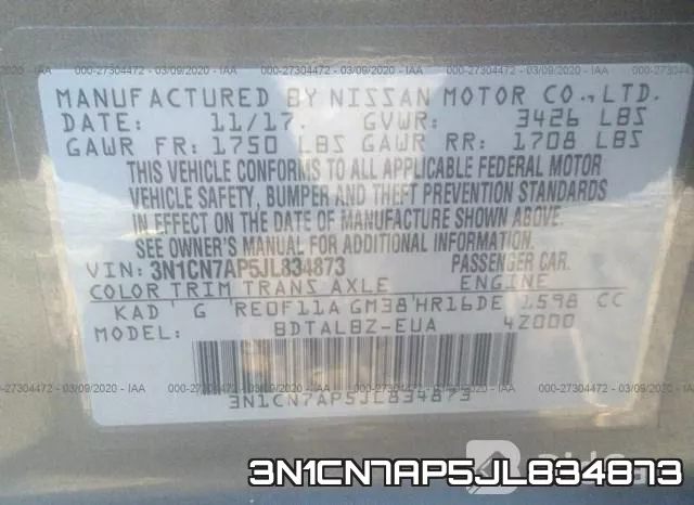 3N1CN7AP5JL834873 фото 10