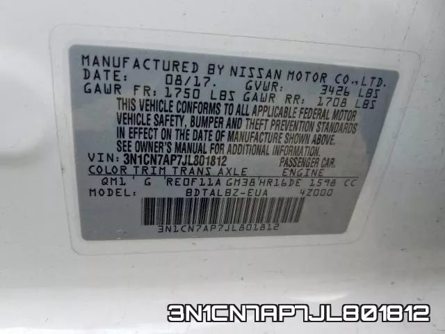3N1CN7AP7JL801812 фото 2