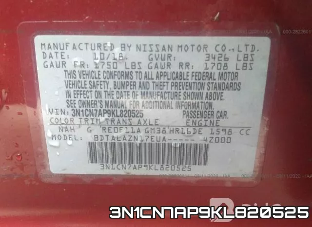 3N1CN7AP9KL820525 фото 10