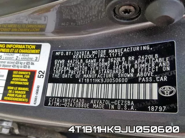 4T1B11HK9JU050600 фото 2
