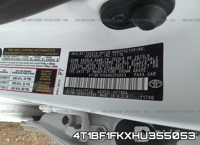 4T1BF1FKXHU355053 фото 10