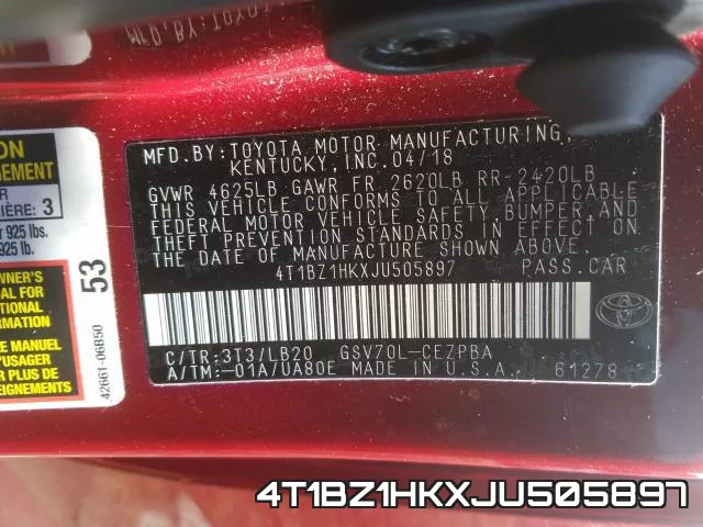 4T1BZ1HKXJU505897 фото 2