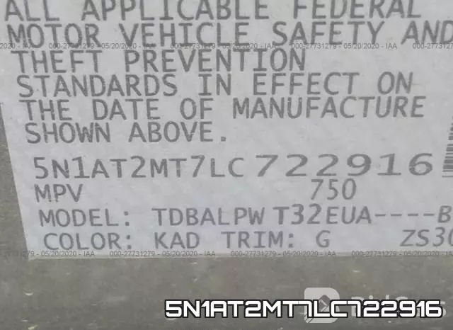 5N1AT2MT7LC722916 фото 10