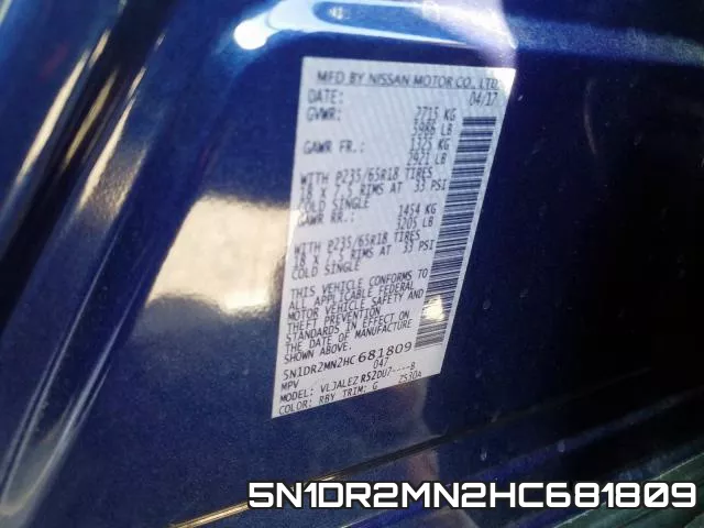5N1DR2MN2HC681809 фото 2