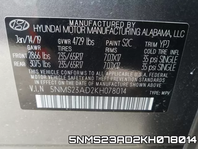 5NMS23AD2KH078014 фото 2