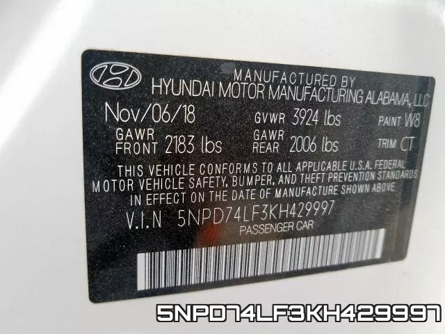 5NPD74LF3KH429997 фото 2