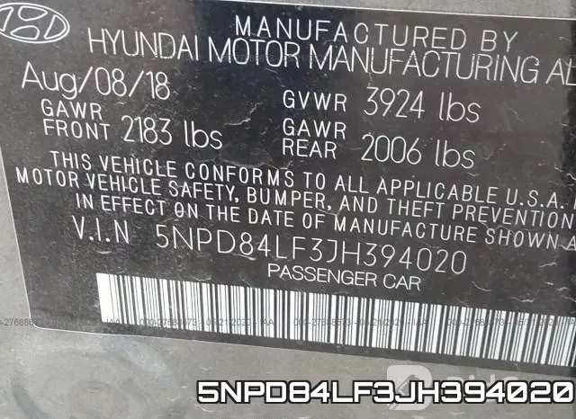 5NPD84LF3JH394020 фото 10