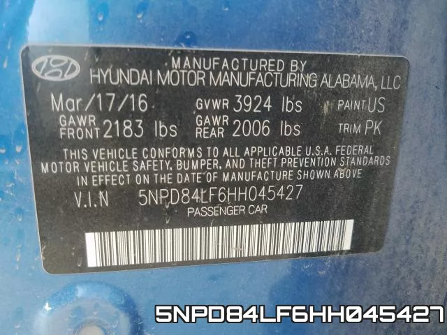 5NPD84LF6HH045427 фото 2