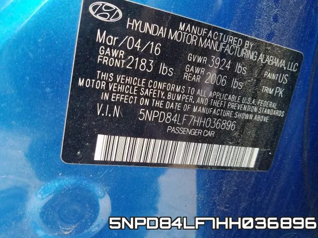 5NPD84LF7HH036896 фото 2