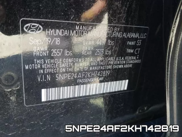 5NPE24AF2KH742819 фото 2