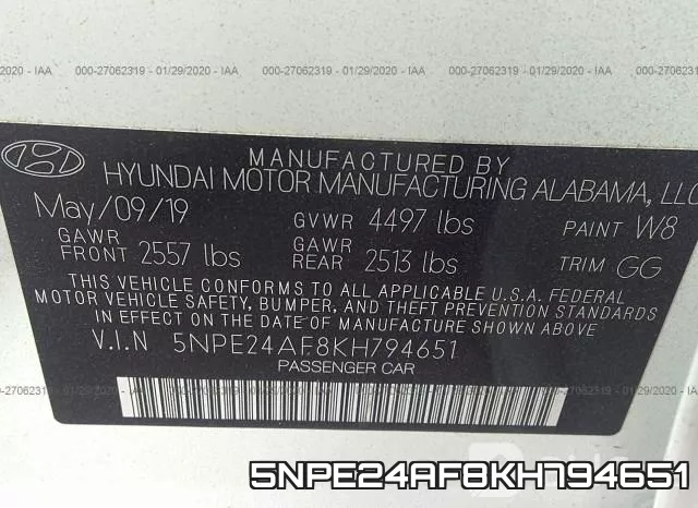 5NPE24AF8KH794651 фото 10