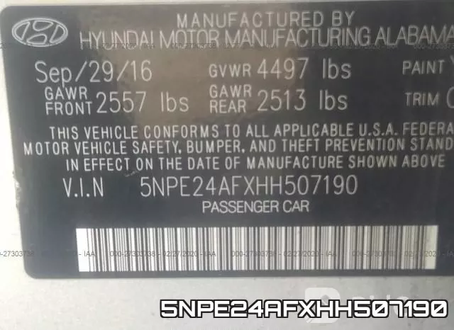 5NPE24AFXHH507190 фото 10