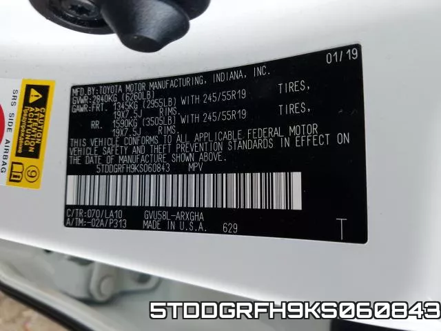 5TDDGRFH9KS060843 фото 2