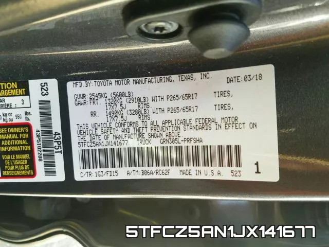 5TFCZ5AN1JX141677 фото 2