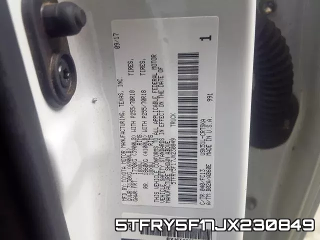 5TFRY5F17JX230849 фото 2