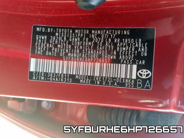 5YFBURHE6HP726657 фото 2