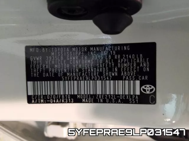 5YFEPRAE9LP031547 фото 2