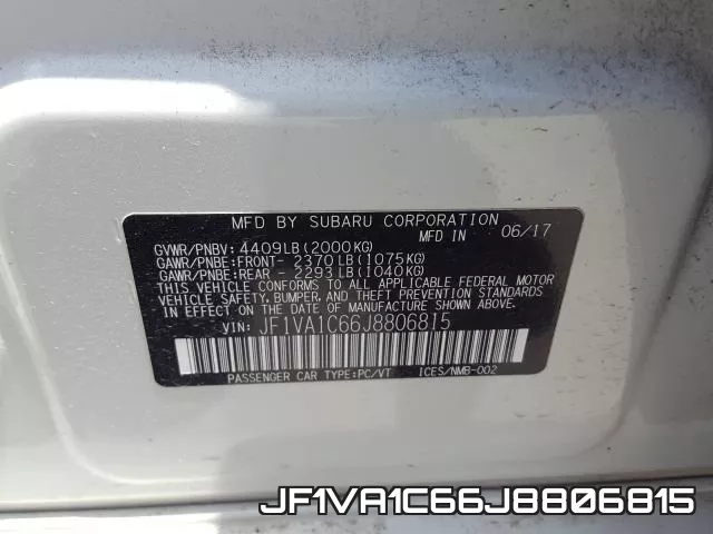 JF1VA1C66J8806815 фото 2