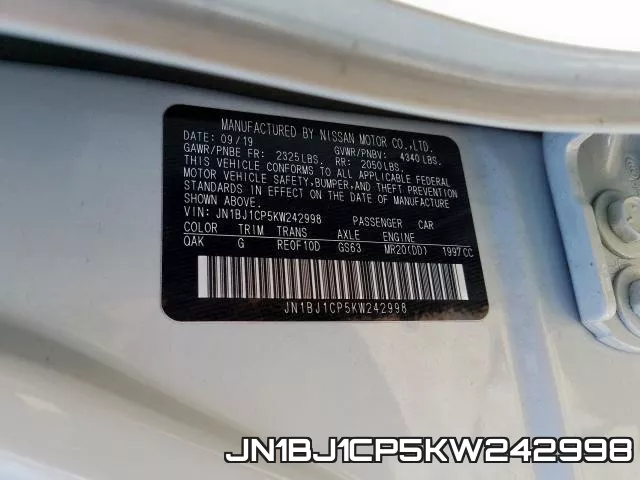 JN1BJ1CP5KW242998 фото 2