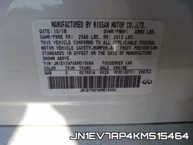 JN1EV7AP4KM515464 фото 2