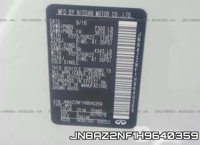 JN8AZ2NF1H9640359 фото 10