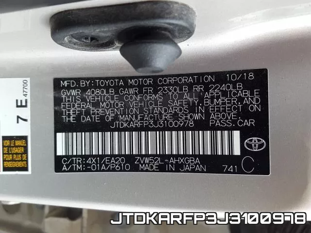 JTDKARFP3J3100978 фото 2