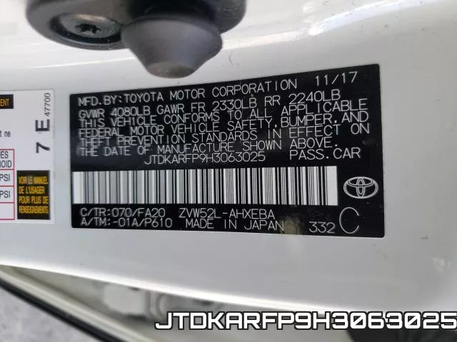 JTDKARFP9H3063025 фото 2