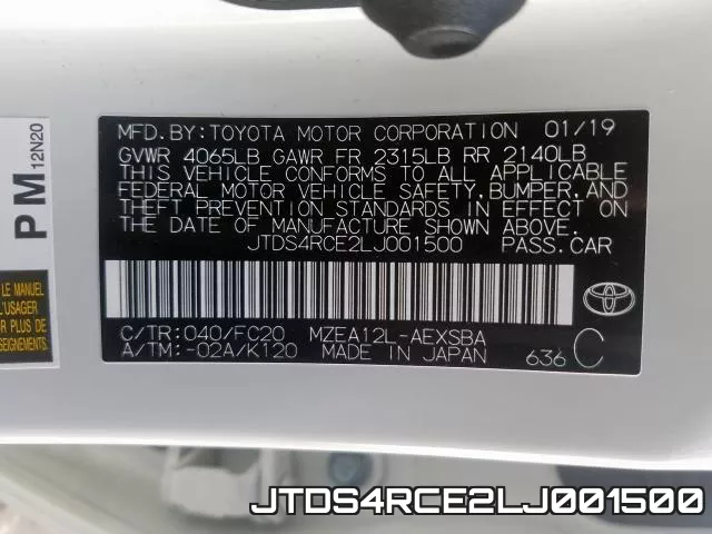 JTDS4RCE2LJ001500 фото 2
