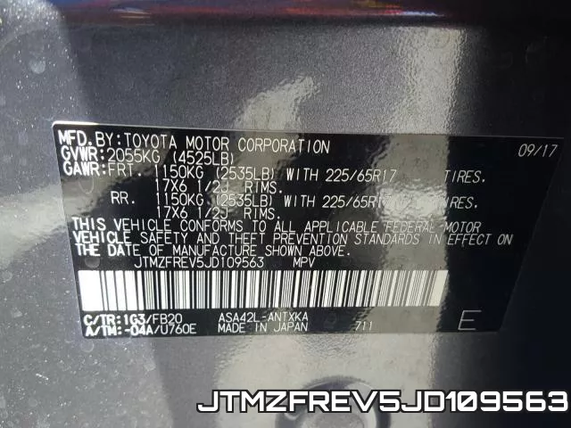 JTMZFREV5JD109563 фото 2