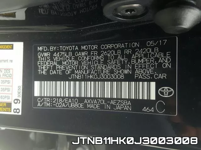 JTNB11HK0J3003008 фото 2