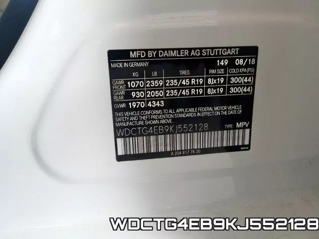 WDCTG4EB9KJ552128 фото 2