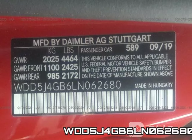 WDD5J4GB6LN062680 фото 10