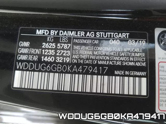WDDUG6GB0KA479417 фото 2