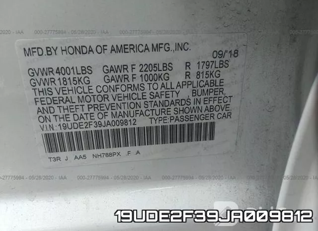 19UDE2F39JA009812 фото 9