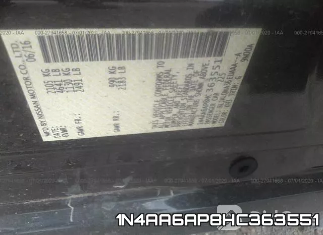 1N4AA6AP8HC363551 фото 9