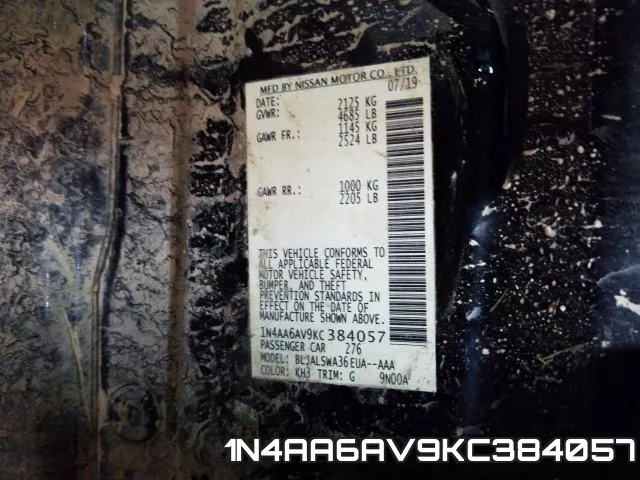 1N4AA6AV9KC384057 фото 2