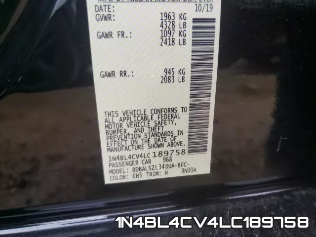 1N4BL4CV4LC189758 фото 2
