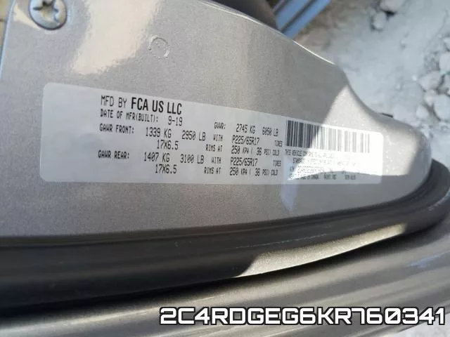 2C4RDGEG6KR760341 фото 2