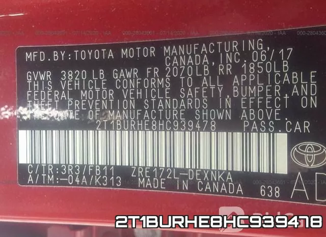 2T1BURHE8HC939478 фото 10