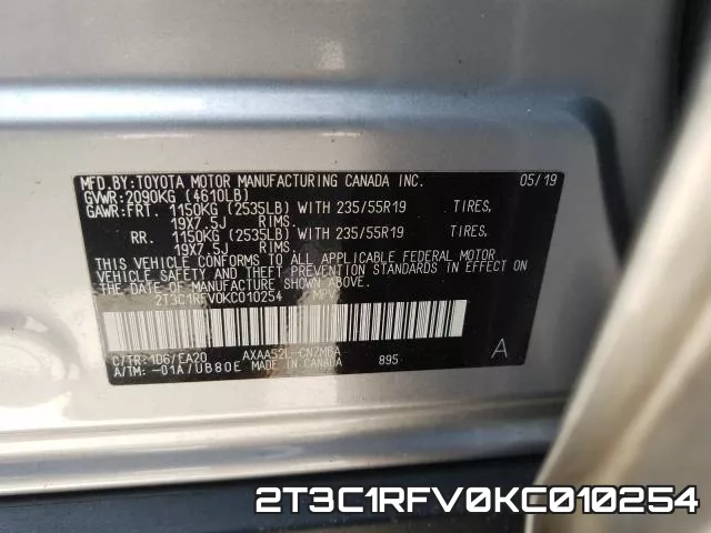 2T3C1RFV0KC010254 фото 2