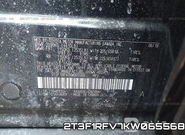 2T3F1RFV7KW065568 фото 10