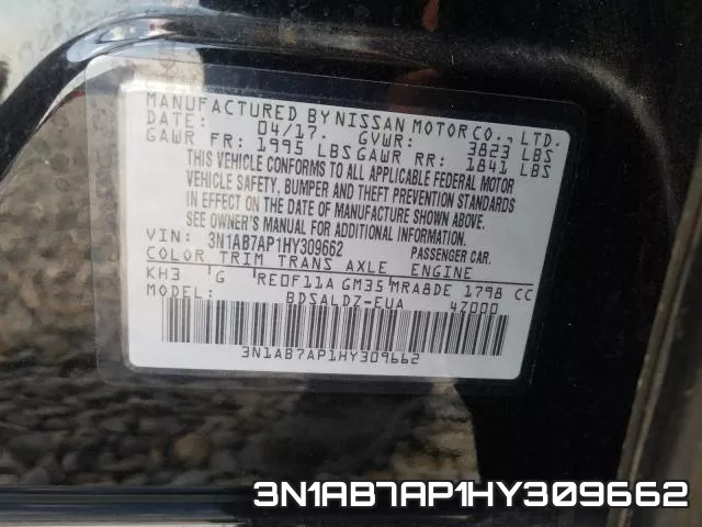 3N1AB7AP1HY309662 фото 2