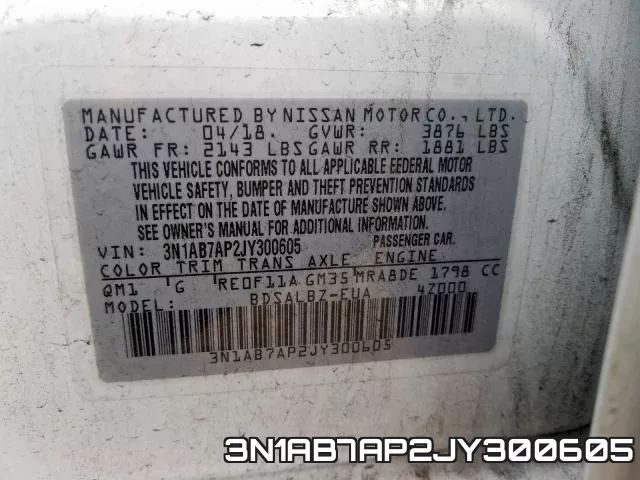 3N1AB7AP2JY300605 фото 2