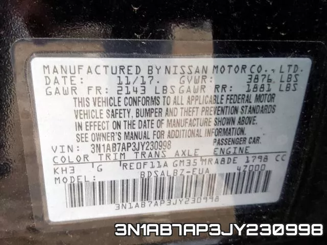 3N1AB7AP3JY230998 фото 2
