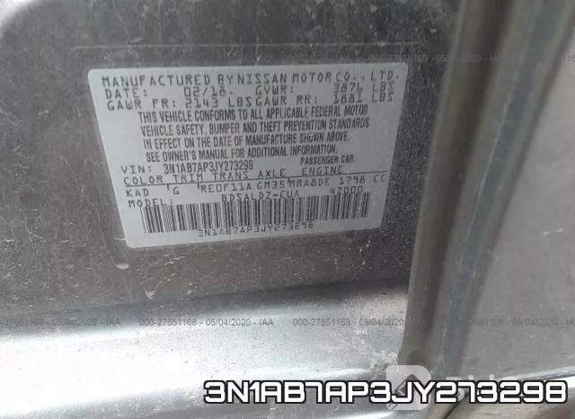 3N1AB7AP3JY273298 фото 10
