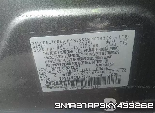 3N1AB7AP3KY433262 фото 10